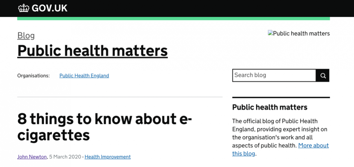 改变你的偏见：英国卫生部最新揭示电子烟8大真相